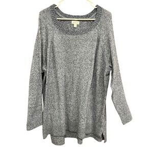 Market & Spruce Tunic Sweater Knit‎ Pullover Long Sleeve Blue 3X